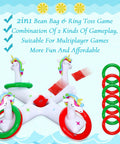 Unicorn Inflatable Pool Ring Toss Set With Six Rings Two Bean Bags And Pump Two In One Floating Pool Fun Game For Adults And Family