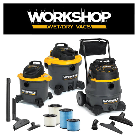 Workshop wet dry vacs with slim crevice tool attachment for vacuums reaches tight gaps under appliances between car seats