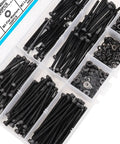 Complete M3 Hex Socket Head Cap Screws Kit With Nuts Washers And Lock Washers, M3 30 35 40 45 50mm Metric Bolts, 12.9 Grade Alloy Steel