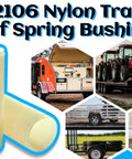 722106 Nylon Trailer Leaf Spring Bushings with utility trailer and equipment images