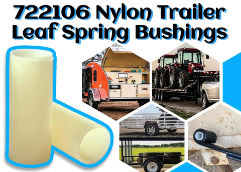 722106 Nylon Trailer Leaf Spring Bushings with utility trailer and equipment images