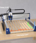 Massive 2x2 Ft CNC Router With 710W Spindle, closed loop steppers, WiFi enabled, for woodworking, showing front view on table