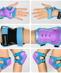 Kickin Safe Kids Protective Gear Set Knee Pads Elbow Pads Wrist Guards for Roller Skating BMX Cycling Skateboarding
