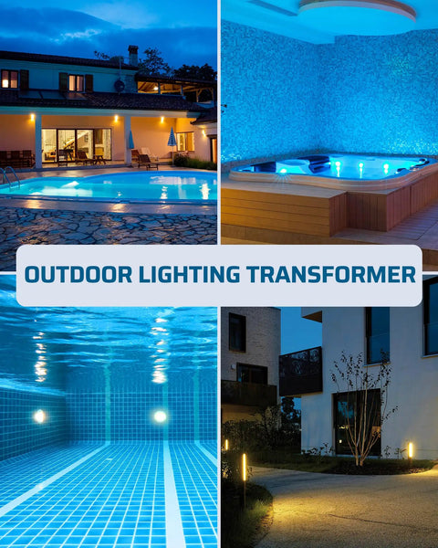 60W Pool Light Transformer Converts 120V AC To 12V And 13V AC For Pool Spa Fountain And Landscape Lighting Dual Output Waterproof