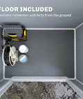 Interior view of 6 Ft By 4.5 Ft Outdoor Storage Shed Made From Waterproof Resin Plastic With Floor Window And Lockable Door