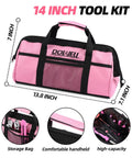 Pink Tool Kit For Women 140 Piece Home DIY Essentials In A 14 Inch Storage Bag, girl-friendly repair set showcased.