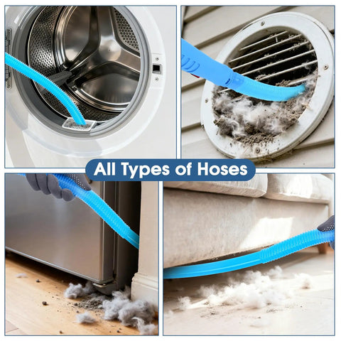All In One Dryer Vent Cleaning Kit For Most Vacuums With Extendable Hose Long Reach Brush Lint removal under appliances