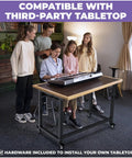 Group using Adjustable Keyboard Stand For 49 54 61 88 Key Pianos And Synths Rolling Studio Desk with third-party tabletop