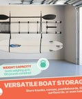 Double Kayak Rack for Wall or Ceiling Mounts with Adjustable Straps Hang Two Kayaks and Paddles Off the Floor Perfect for Surfboards