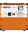 Back view of Crush PiX CR12L 12W 6-Inch Guitar Amp And Speaker Combo with control panel and power switch.