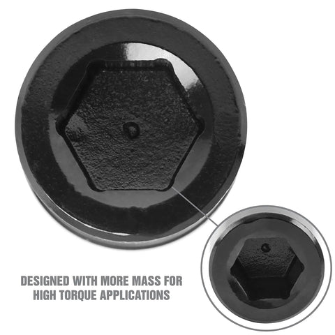 Close-up of hexagonal socket head from Beefy Built Tough Harmonic Balancer Puller Socket Set, designed for high torque applications
