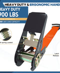Close-up of 4 Pack Ratchet Straps For Trailers Boats And More, 1 Inch By 10 Foot Heavy Duty Tie Downs With 900 Lb Break Strength, S Hooks