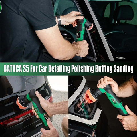 Cordless Car Buffer Polisher Kit With Dual Action And Rotary Modes, 1 Inch And 3 Inch Heads For Car Detailing And Boats