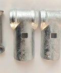 End Rail T Clamps For Chain Link Fence, Galvanized Steel Top Rail Hardware, compatible with bolts, view of T clamps.