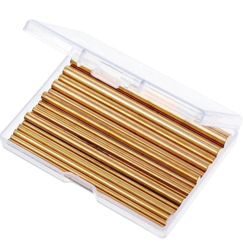 Brass Round Rods Set For Knife Making And Diy Projects, 24 Pcs With Assorted Diameters From 1.5 Mm To 8 Mm And 100 Mm Length in a clear box