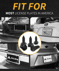 Black License Plate Screws Kit Rustproof 304 Stainless Steel Bolts Three Quarters By One Quarter Inch For Cars Trucks And SUVs