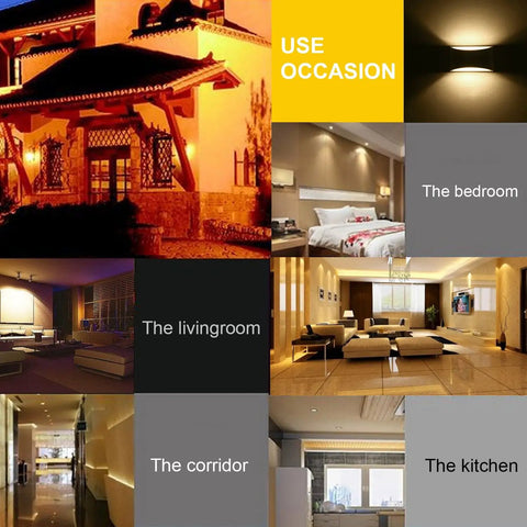 Image showing different rooms including living room, bedroom, corridor, kitchen with Dope LED Wall Sconce Light 7W Warm White