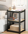 Heavy Duty 6 Tier Metal Storage Shelving Unit For Pantry Kitchen And Garage Each Shelf Holds Up To 376 Lbs Total Capacity 2256 Lbs Sturdy 5mm MDF Shelves With 5 Support Bars Adjustable Chrome Frame beside bed with items on shelves