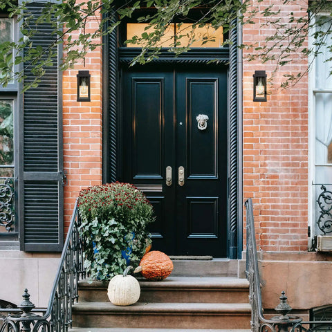 Outdoor Wall Lantern Exterior Wall Sconce Light Matte Black Porch Lighting For Doorway Pack Of Two on brick home entrance.