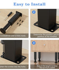 Instructional steps for Heavy Duty Adjustable Bed Support Legs Set Of Four With Swivel Rubber Feet Non Slip Base installation.