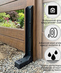 2 Pack Fence Post Repair Kit With Heavy Duty Steel Ground Spikes For Quick Fix Of Tilted And Broken 4x4 And 6x6 Wood Posts