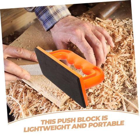 Woodworking Push Block For Table Saw And Router Table Safety Built Tough With Durable ABS Material Reliable Push Block Tool Accessory For Safer Cuts And Precise Control in use on wood shavings