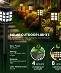 16 Pack Solar Outdoor LED Lights Waterproof for Garden Path Yard Patio Driveway, Easy Auto On at Night, 8 Hours Glow