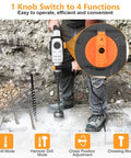 12.5 Amp Rotary Hammer Drill With SDS Plus One And A Quarter Inch, 4 In 1 Multi Function Beefy Yet Pro Grade in use on concrete