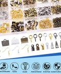 Assorted jewelry findings from All In One Jewelry Making Kit With Pliers, Findings, Beading String And Copper Wire, 1468Pcs.