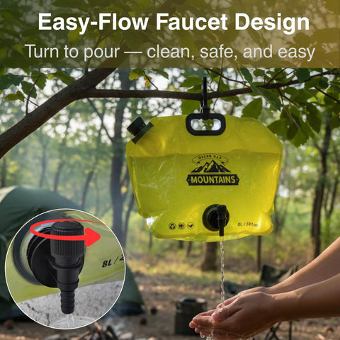 Two Gallon Collapsible Water Container With Spout For Camping And Outdoors Ready Grab And Go Reusable Plastic Water Storage Jug