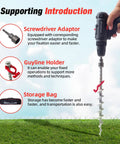 Beefy Aluminum Ground Anchors Set For Tents And Outdoor Gear with screwdriver adaptor and guylines holder.