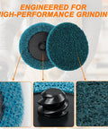 Roll Lock Sanding Disc Set 2 Inch 30 Piece Quick Change Grit Pack showing nylon texture and interlocking mechanism