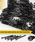 M3 X 30mm Hex Socket Head Cap Screws Set, 200 Pieces, 12.9 Grade Alloy Steel, Black Zinc Plated in tray