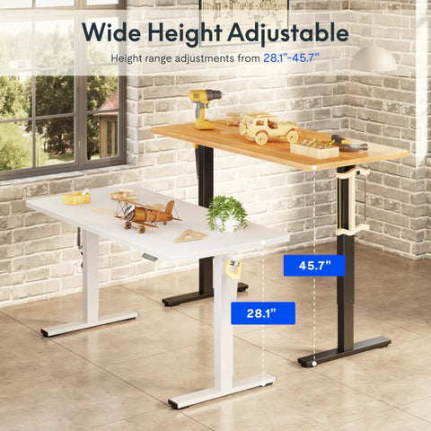 Electric Adjustable Workbench With 55 By 28 Inch Desk And Smooth Height Adjustment From 28 To 46 Inches Four Memory Presets