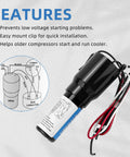 3 In 1 Hard Start Kit For Refrigerators And Freezers With Overload, Start Relay, And Compressor Capacitor 115VAC diagram