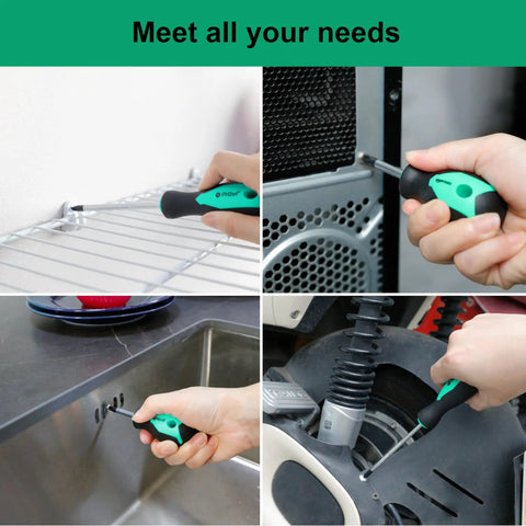 Pink 12 Piece Magnetic Screwdriver Set With Non Slip Grips Built From Chrome Vanadium Steel used in various DIY tasks