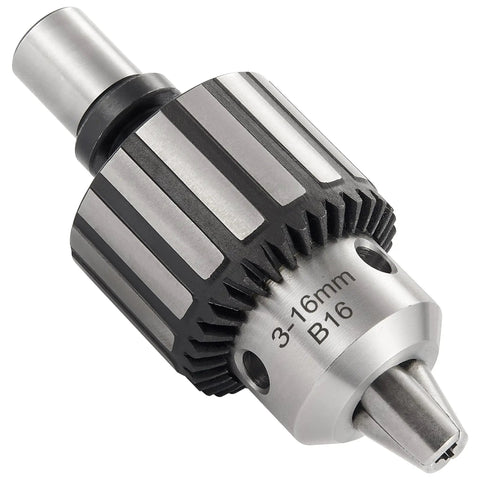 Rock Solid Heavy Duty Magnetic Drill Chuck With 5/8 Inch Capacity And 3/4 Inch Weldon Shank Adapter close-up view showing key type grip and size details.