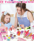 Mother and child using All Inclusive Lip Gloss Making Kit For Beginners With DIY Lip Gloss Set Includes 140G Base Empty Tubes Pigment Powders