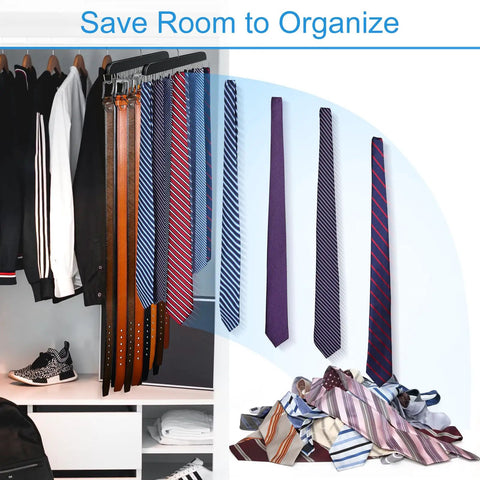 Space Saving Belt Hanger For Closet Max Holds Forty Two Straps Ultimate Wardrobe Organizer Rack To Keep Your Threads Tangle Free Straight Up Game Changer For Tight Quarters And Organized Spaces