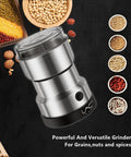 Electric Coffee And Spice Grinder Handheld 150W Quick Grinding With Stainless Steel Blades and various dry foods