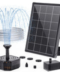 Sun Powered Pond Filter With Fountain Pump Kit 4W Solar Water Pump Nozzles And PVC Tubing for bird bath water garden display.