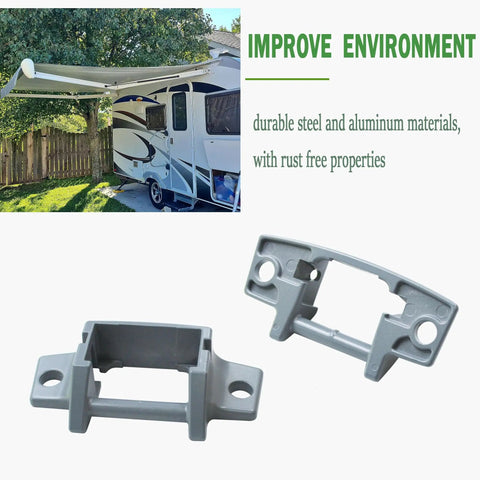 RV Awning Mounting Brackets Replacement Kit For AE 8300 8500 8700 9000 Series Awnings Die Cast Foot Service Kit Bottom Brackets Replacement Part Durable Aluminum Construction For Long Lasting Strength Easy Install For Quick Setup