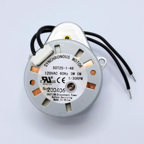 5600 Timer Motor Replacement For Water Softener Valves 120V 60Hz 3W Includes Mounting Screws 11384 front view