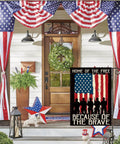Colorlife Memorial Day Patriotic Garden Flag 12x18 Inches Double Sided US Flag For Yard Outdoor Decor displayed on porch