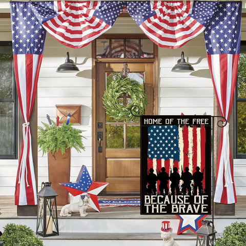 Colorlife Memorial Day Patriotic Garden Flag 12x18 Inches Double Sided US Flag For Yard Outdoor Decor displayed on porch