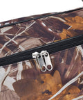 Close-up of Soft Tactical Crossbow Case With Backpack Straps in camouflage showing zipper detail.