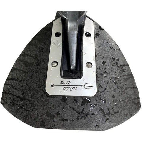 Close-up of Whale Tail Hydrofoil Stabilizer Fin Kit for Outboard and Stern Drive Motors Universal Fit 14.5 Inch High 17 Inch Wide 40-300 HP