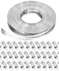 DIY Cut To Fit 304 Stainless Steel Worm Gear Hose Clamps Kit with strap and fasteners for pipe duct applications