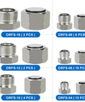 ORFS Flat Face Seal Cap And Plug Kit For Hydraulic Hose Fittings 72 Piece Set With 6 Common UNF Threads Stainless Steel