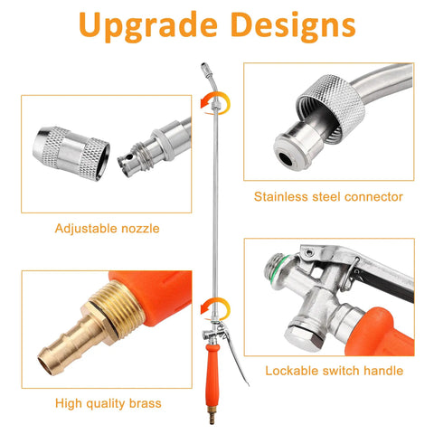 All Metal 29 Inch Sprayer Wand With Built In Shutoff Valve Quick Connector And Hose Clamps Pro Grade Garden Hose Sprayer features